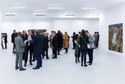 Networking, attendees at the get-together in Berlin, Germany. 