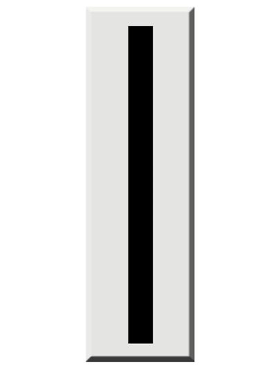Black vertical bar on a white rectangular background.