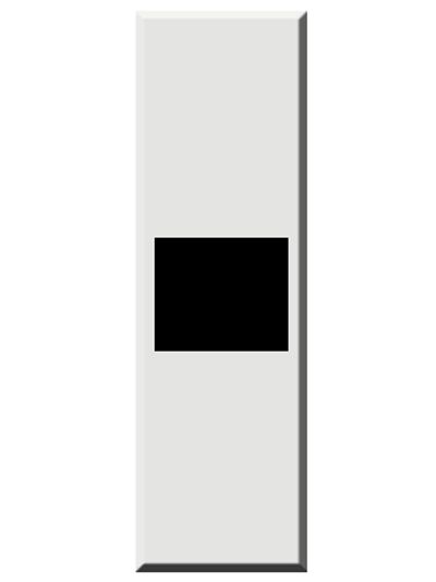 A white rectangular object with a black rectangle in the center.