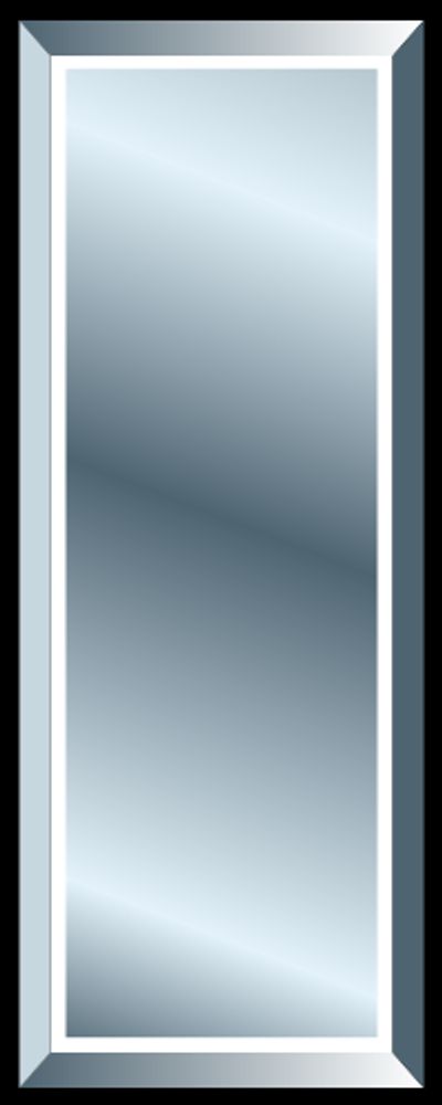 A tall rectangular mirror with a sleek metallic frame.