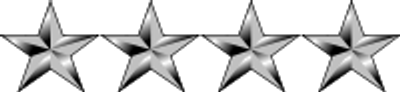Four silver metallic stars on black background.