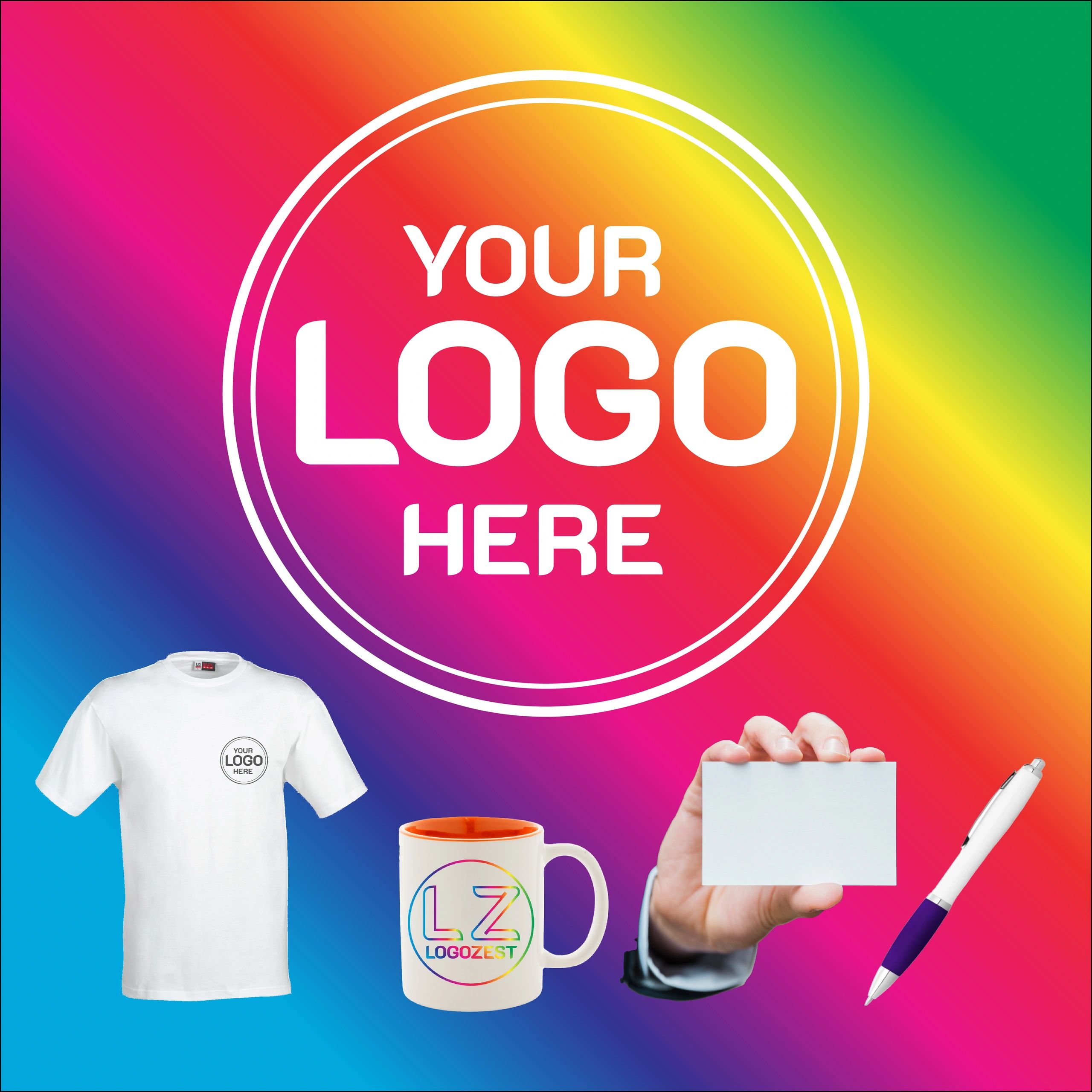 LogoZest add your logo to our clothing, tshirts, uniforms, workwear, cups, business cards and more