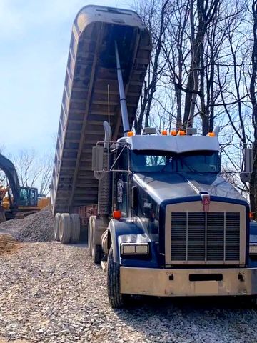 kenworth semi truck with dump trailer