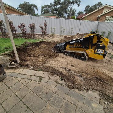 Backyard fire pit area
