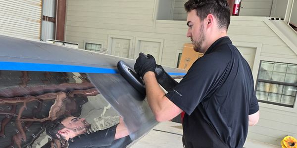 Performing metal polishing also known as brightwork on a falcon g50