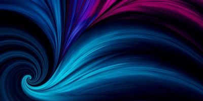 Vibrant swirling abstract design with blue and purple hues.