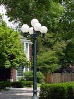 antique lamp post in front of Woodridge