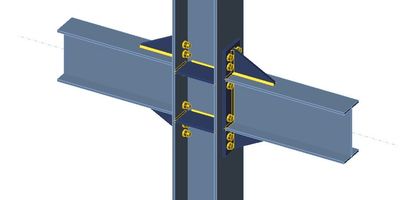 Steel beam to steel column connection structural design
