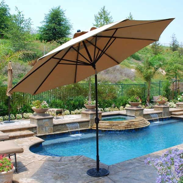Patio umbrella top and cushions