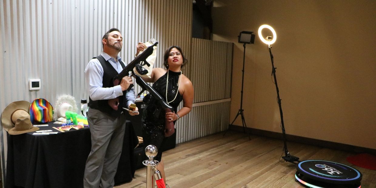 Interactive 360 video booth capturing slow-motion event videos produced by A&A Event Production