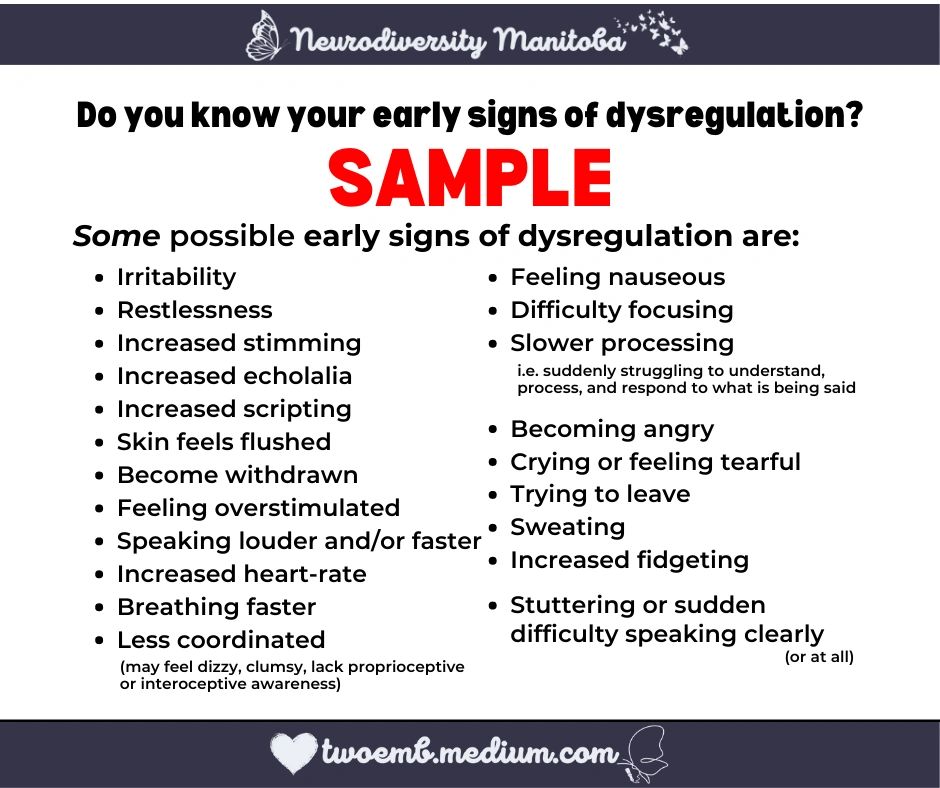 Identifying our early signs of dysregulation