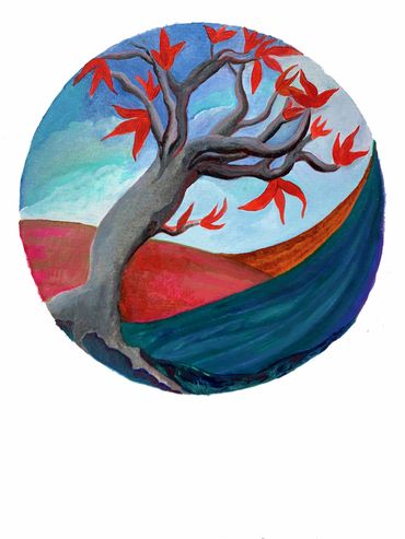 Wise tree -oil on  paper- 30x40 cm. - 2021

