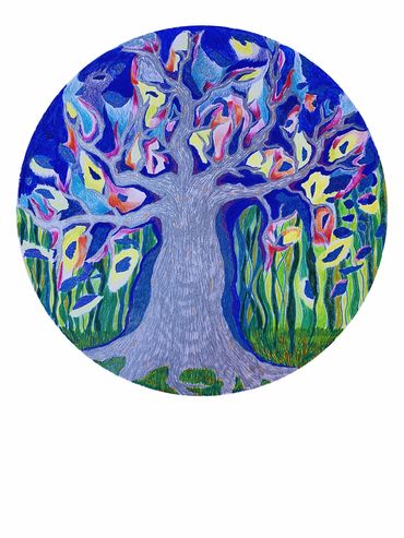 Urban tree 2 -oil on  paper- 30x40 cm. - 2021

