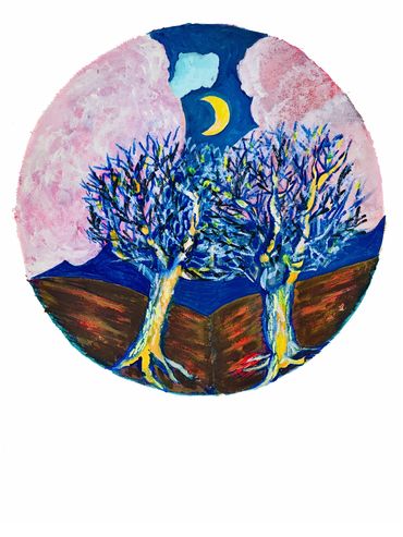 Brothers trees - oil on  paper- 30x40 cm. - 2021

