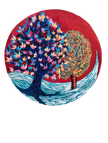 Sailors trees  
oil on  paper- 30x40 cm. 2021 