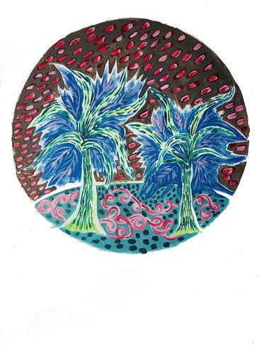 Communicating  trees - oil on  paper- 30x40 cm. 2021