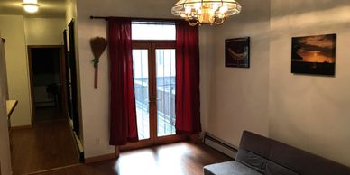 Livingroom. 2 BR apartment in Boston, next to Northeastern University. This rental is perfect for st