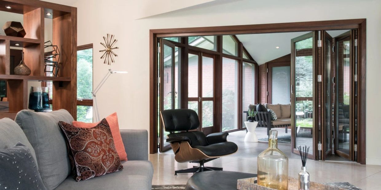 MID CENTURY MODERN, EAMES LOUNGE CHAIR, ACCORDIAN DOOR, INTERIOR DESIGNER, ST. LOUIS, ARCHITECTURE