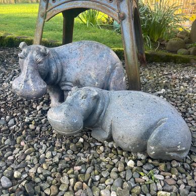 A super cute pair of soap stone hippos. £295.