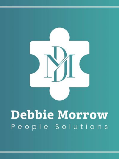 Logo for Debbie Morrow People Solutions with puzzle piece and initials.