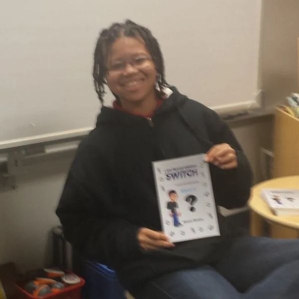 Alexis Owens' first book reading at her elementary school on November 17th, 2015.