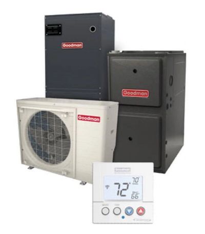 Group of Goodman HVAC products 
