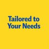 Yellow background with blue text saying 'Tailored to Your Needs'.