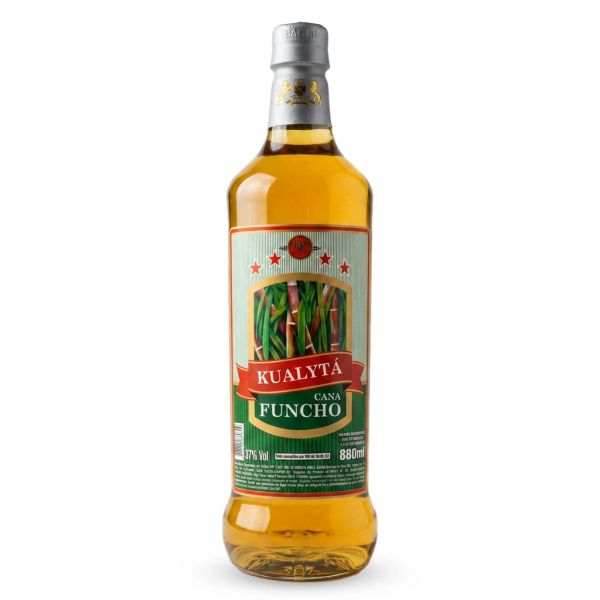 Garrafa de cachaça Kualytá Cana Funcho 880 ml.
