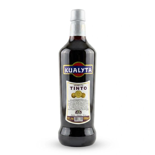 Garrafa de vermute tinto Kualytá de 880 ml.