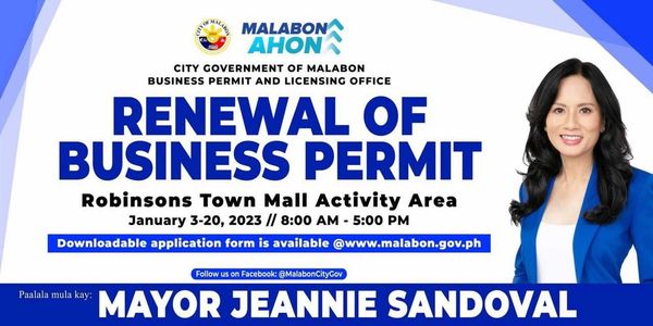 Malabon Business Permit Application and Renewal 2023 Poster, Malabon Business Permit Renewal 2023