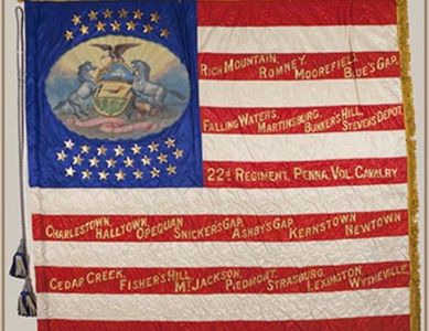 Twenty Second Pennsylvania Cavalry unit flag.