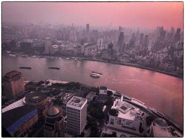 View from the Pearl tower restaurant down on the river.