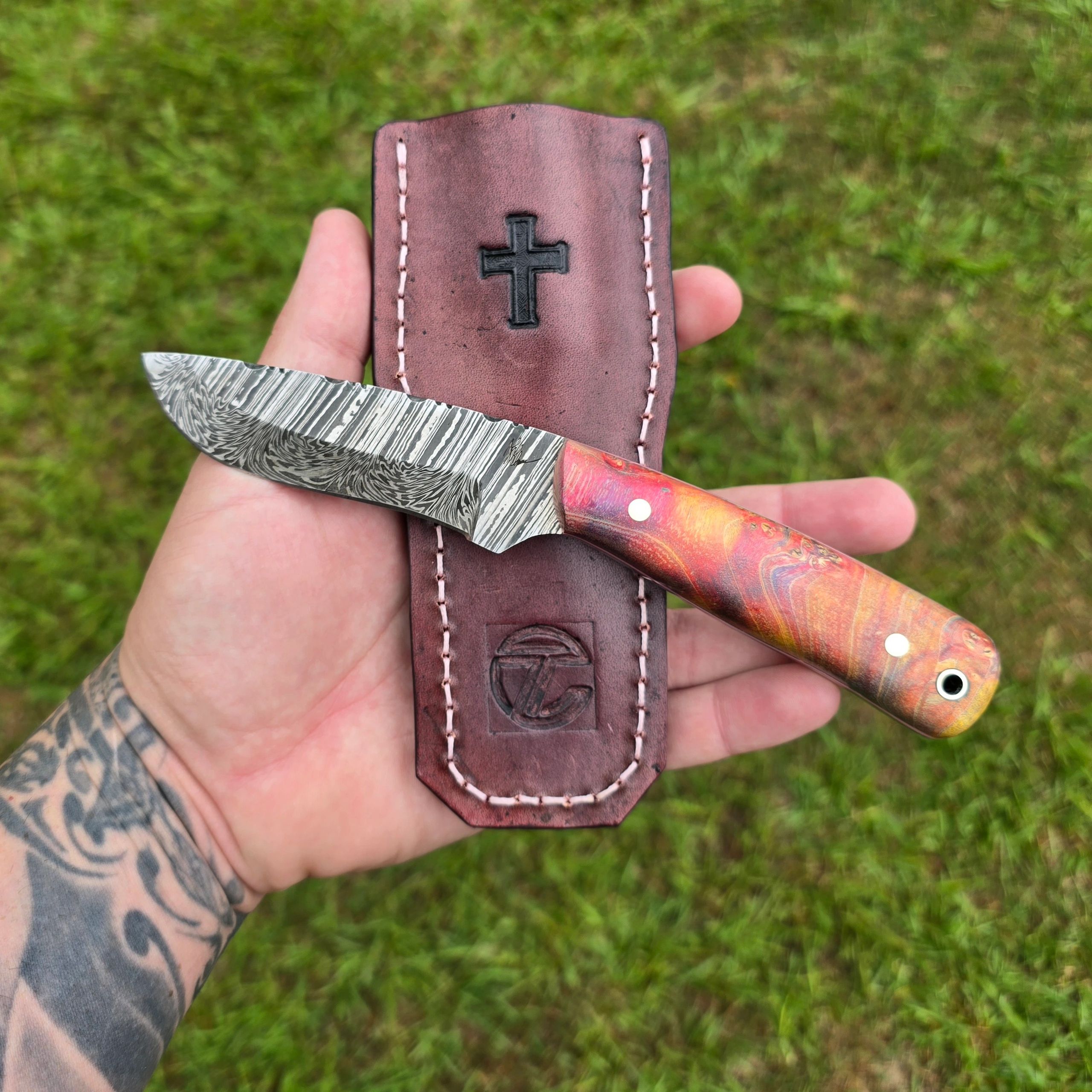 2PC TANTO Assisted Open BUCKSHOT Pocket Folding Knife + Damascus Etche –  KCCEDGE, image size:2560x2560