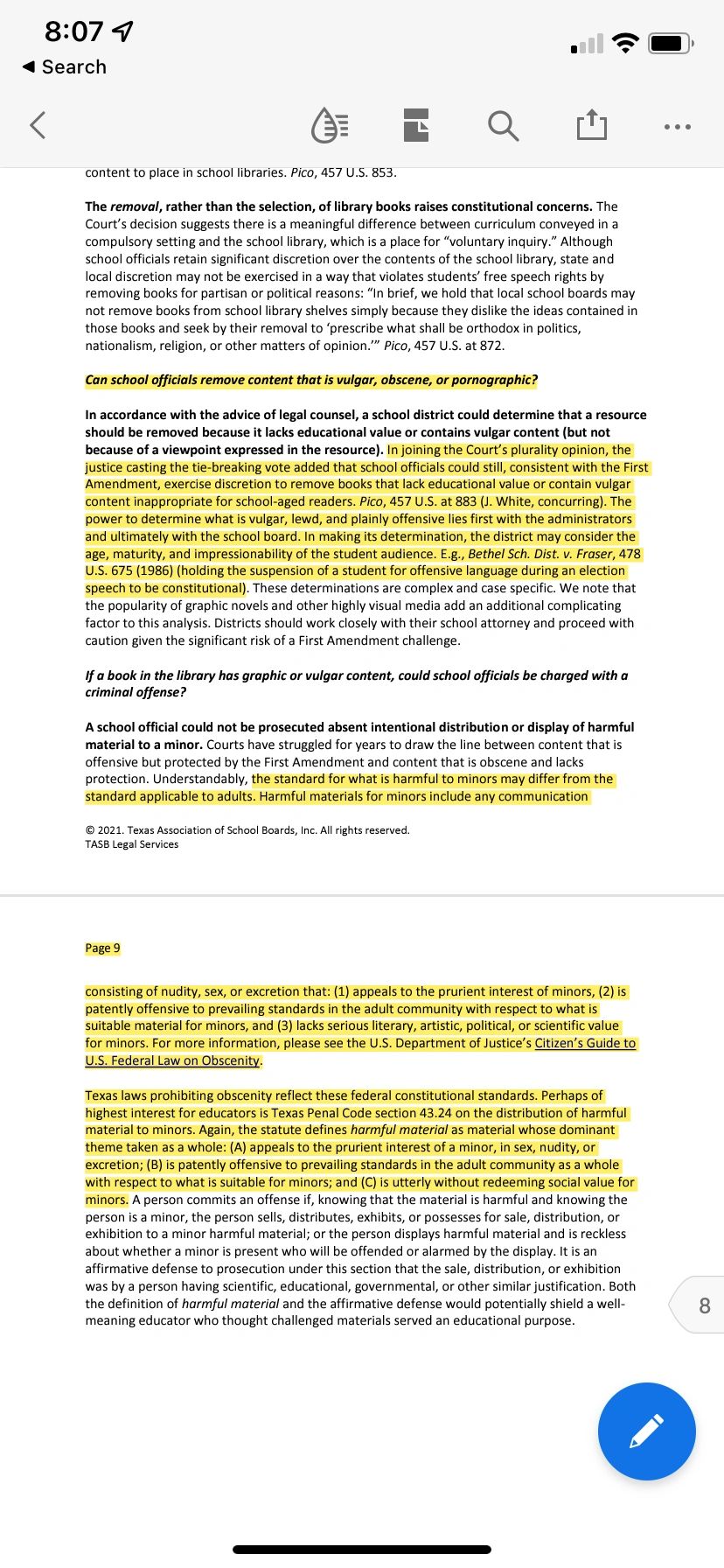 Texas Association of School Boards legal department issued guidance in early November.