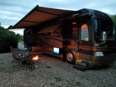 Coach #camping #cochrane RV Coach parking. 30 Amp hook ups Ghost Lake www.ghoststation.ca Camping 