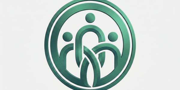 Green metallic logo featuring three stylized human figures in a circle.