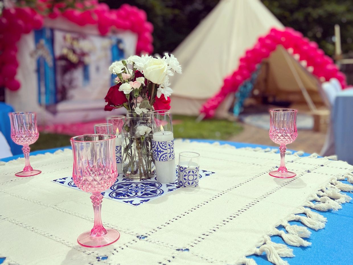 Pitch Posh Mama Mia inspired backyard Bridal Shower