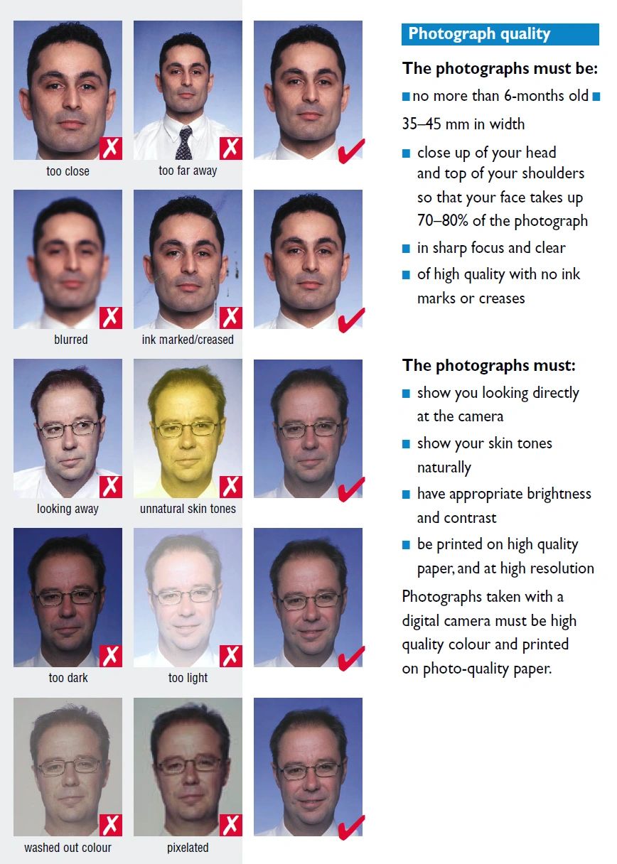 visa application photo requirements