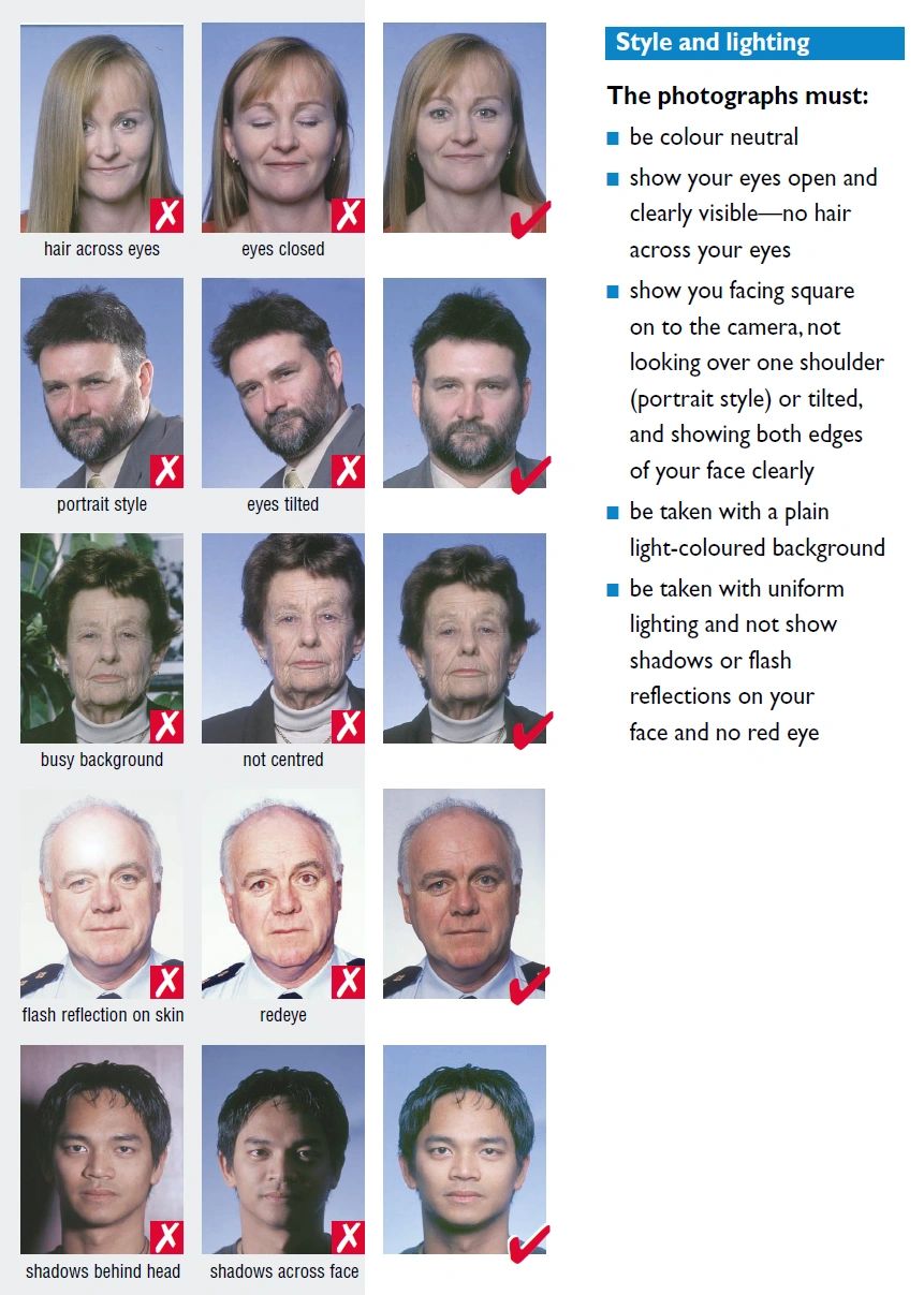 visa application photo requirements