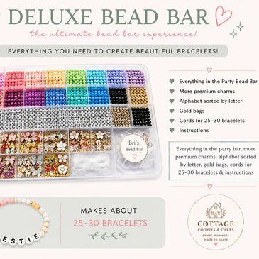 Deluxe Bead Bar kit for making 25-30 bracelets with premium charms and alphabet beads.