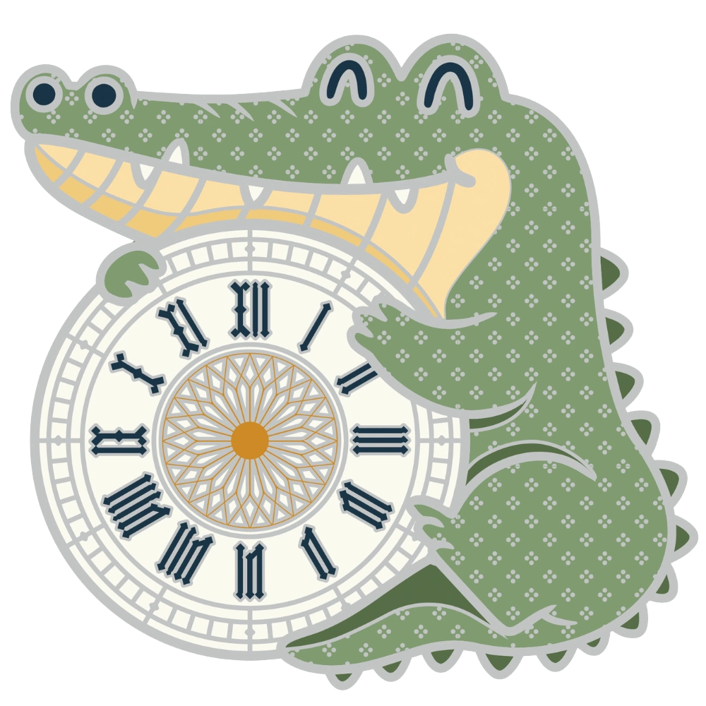 Animated Crocodile Clock Icon