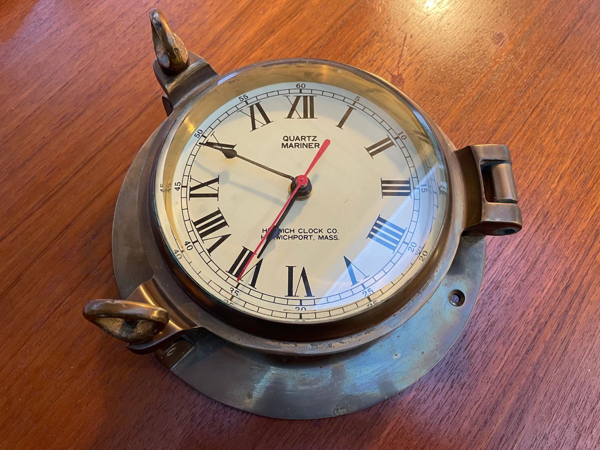 Harwich Clock Co. Marine Quartz Brass Ship Portal Wall Clock