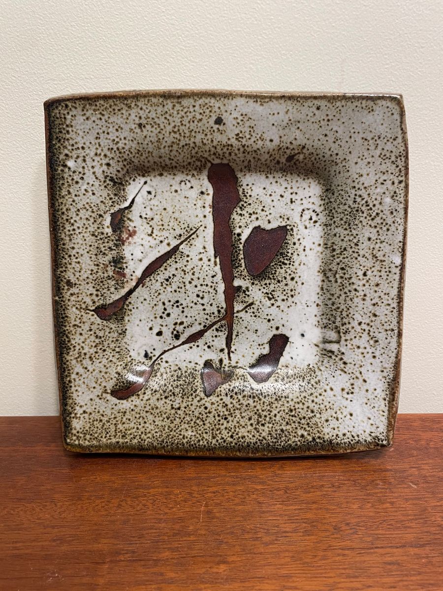 Heinz Laffin (1926 ) German / Canadian Potter / Artist Studio Art Pottery Slab Tray