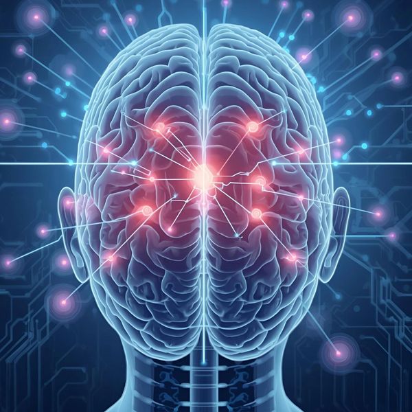 Digital illustration of brain activity connections.