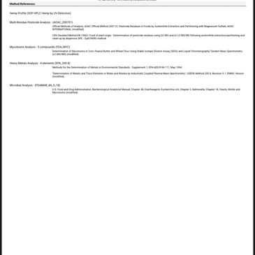 Method references for chemical and microbial analyses are listed.