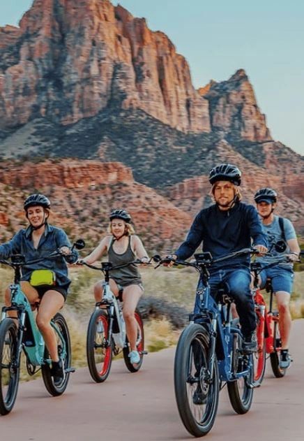 E-Bike Riders In Zion National Park Trail