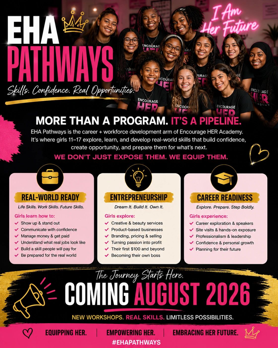 EHA Pathways empowers girls with skills, confidence, and career readiness, starting August 2026.
