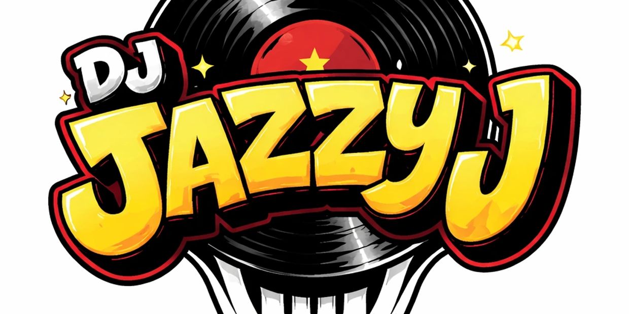 Logo featuring DJ Jazzy J text with a vinyl record.