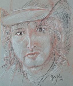 Gypsy John
9X12 Conté Crayon Portrait on Toned Paper 2018
