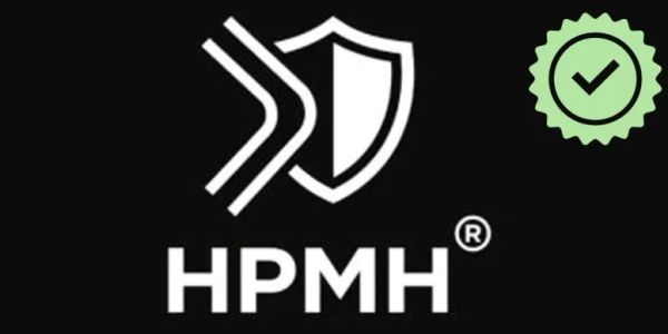 Logo with shield and arrows, marked HPMH.